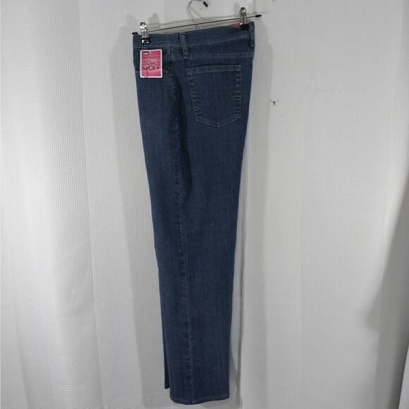 NWT! LEE JEANS! HIGH WAIST, STRAIGHT LEG STRETCH BLUE DENIM CLASSIC JEANS! SZ 12 - Picture 3 of 10